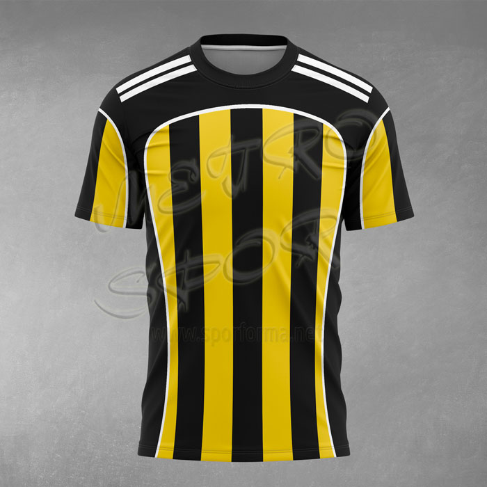 Arjantin 12 Modeli Siyah Sarı Çubuklu Futbol Forması