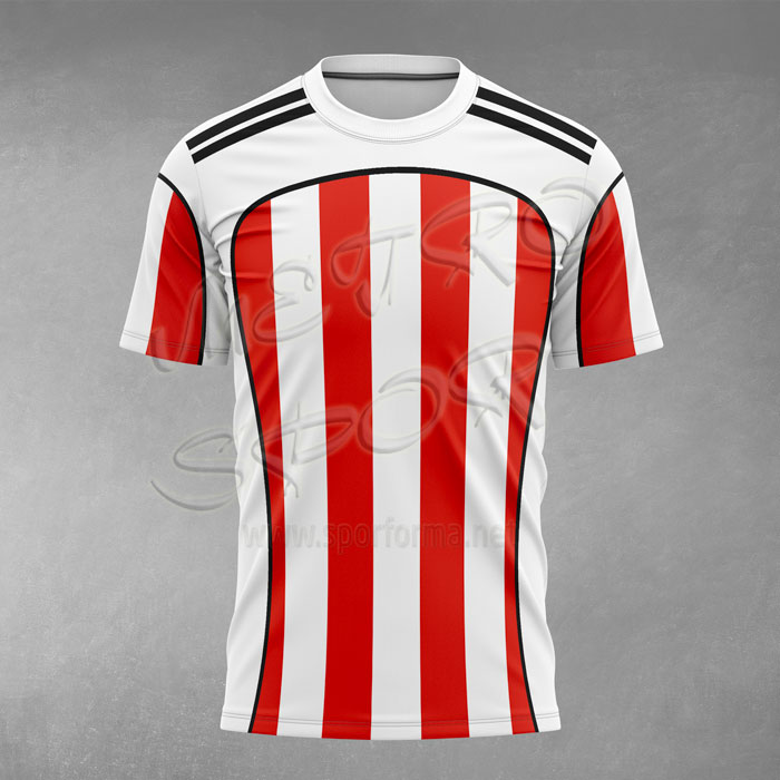 Arjantin 2 Modeli Kırmızı Beyaz Çubuklu Futbol Forması