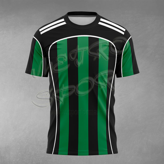 Arjantin 8 Modeli Yeşil Siyah Çubuklu Futbol Forması