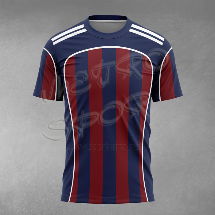 Arjantin 9 Modeli Bordo Lacivert Çubuklu Futbol Forması