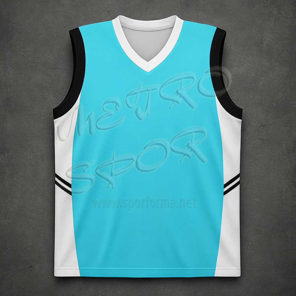 turkuaz ve beyaz diamond 5 basketbol forma üstü