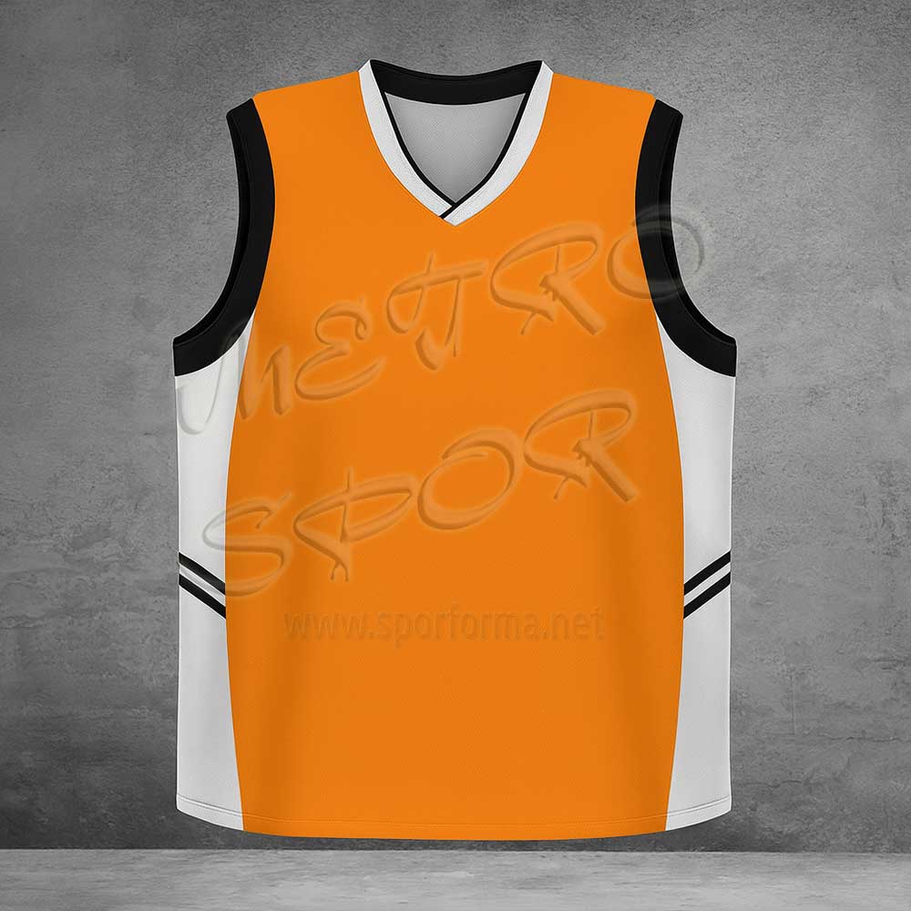 turuncu siyah diamond 7 Modeli Basketbol Forması