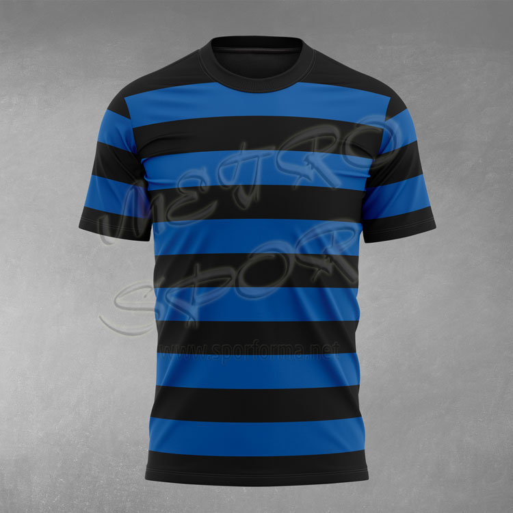 sax mavi siyah çubuklu forma