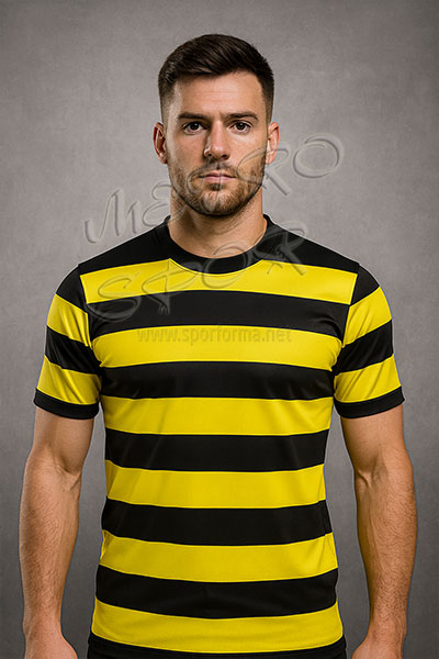 yan çubuklu futbol forması