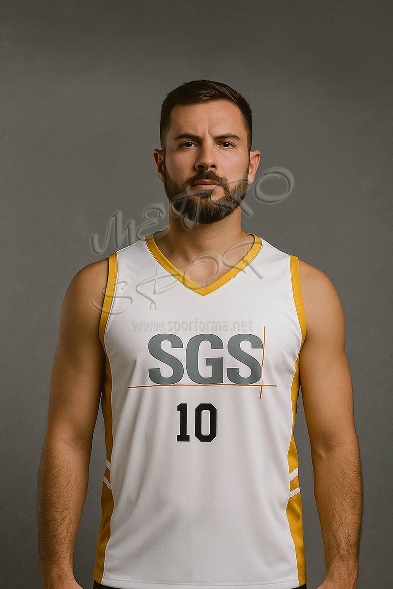 turuncu beyaz basketbol forması