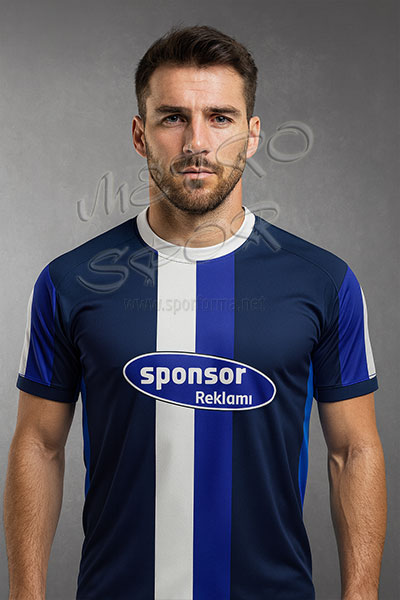 Lacivert beyaz mavi futbol forması