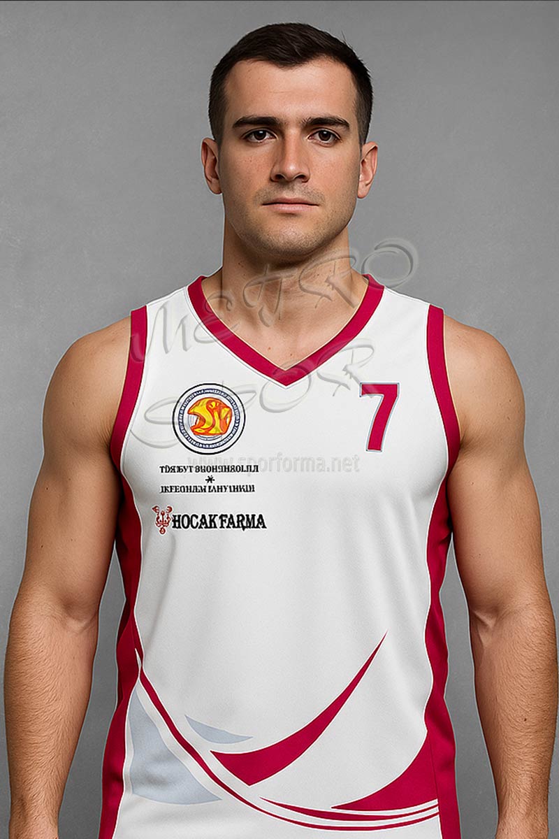 bordo beyaz basketbol forması