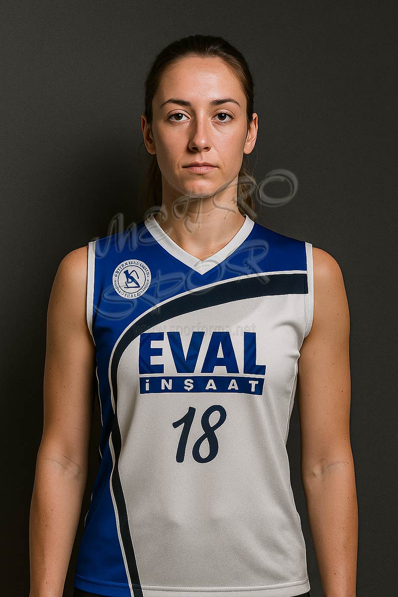 mavi beyaz kadın voleybol forması