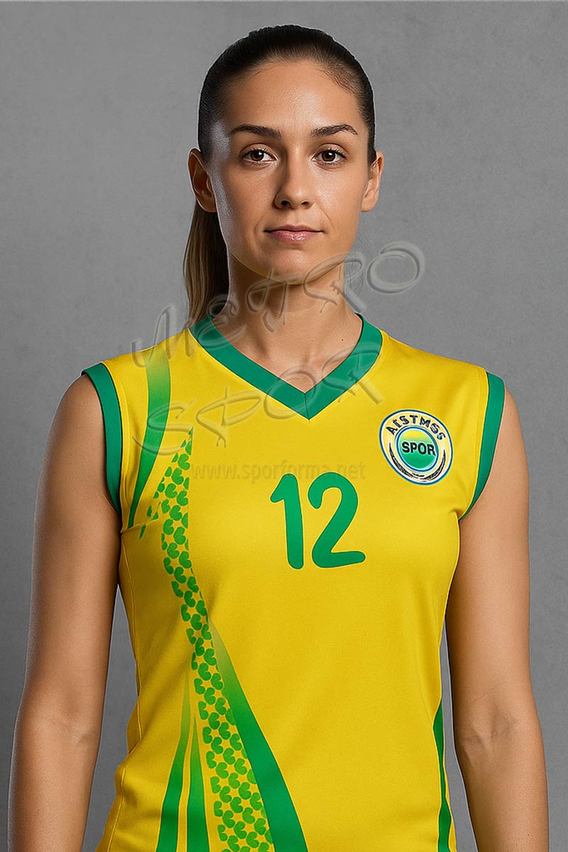 sarı yeşil bayan voleybol forması
