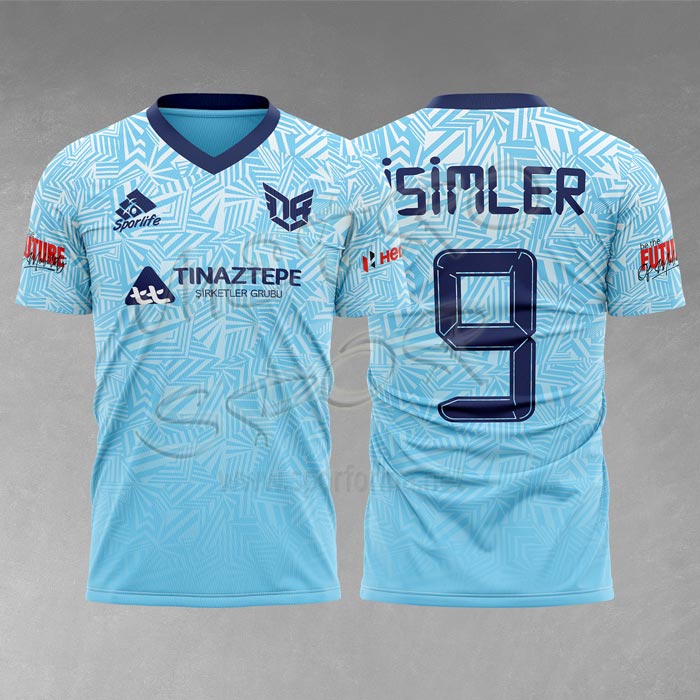 mavi desenli futbol forması