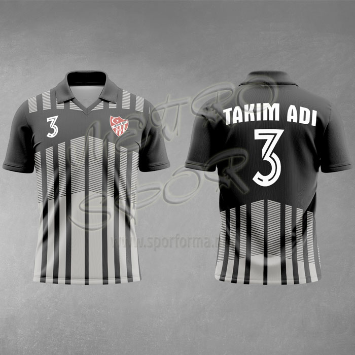 Berlin 11 Modeli Siyah Gri Futbol Forması