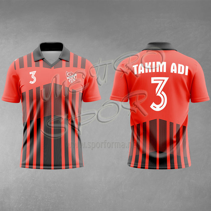 Berlin 2 Modeli Kırmızı Siyah Futbol Forması