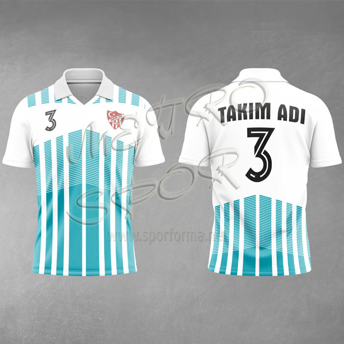 Berlin 4 Modeli Beyaz Turkuaz Futbol Forması
