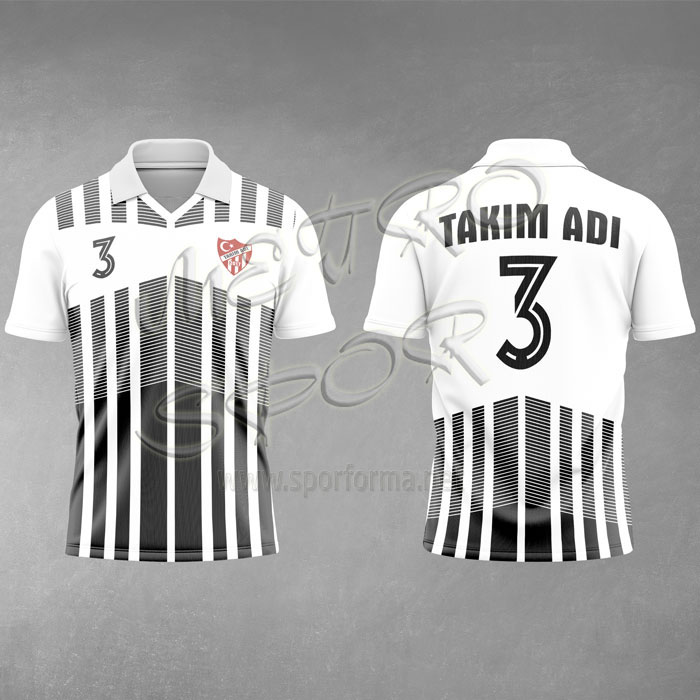 Berlin 5 Modeli Beyaz Siyah Futbol Forması