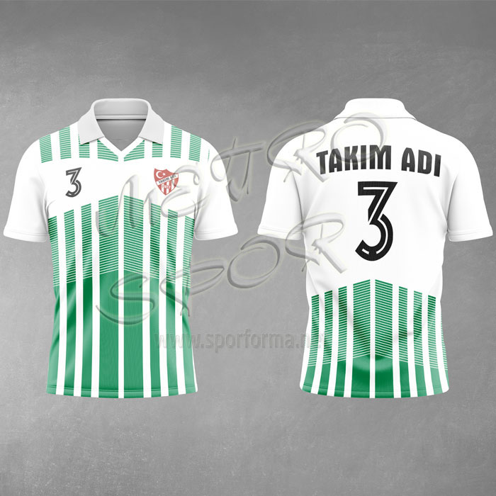 Berlin 6 Modeli Beyaz Yeşil Futbol Forması