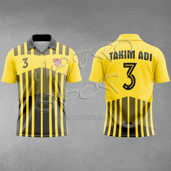 Berlin 7 Modeli Sarı Siyah Futbol Forması