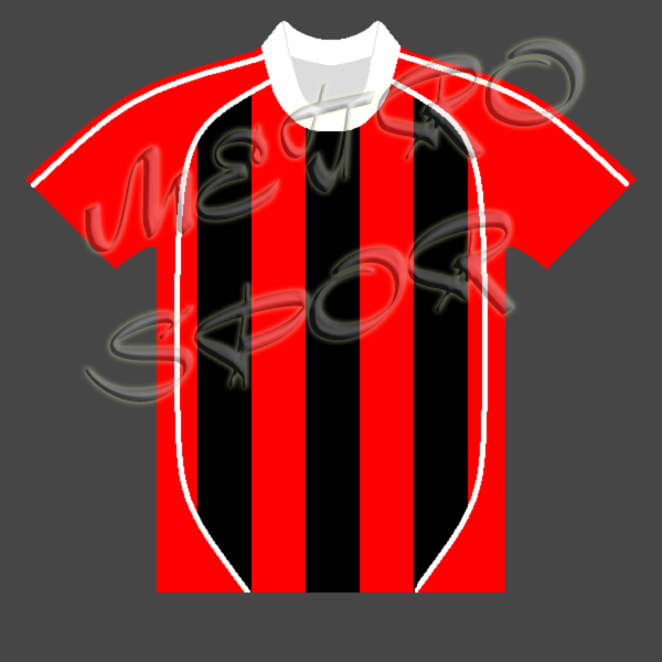 kırmızı siyah çubuklu Milan 1