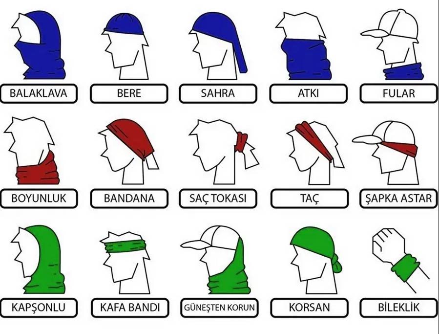 buff boyunluk bağlama şekilleri